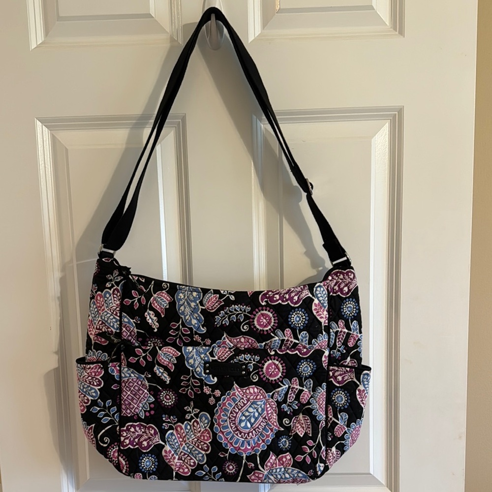 Vera Bradley Black and Pink Floral Shoulder Bag